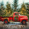 Kate Sapin de Noël Camion Rouge Lumières Toile de fond conçue par Emetselch - Kate Backdrop FR