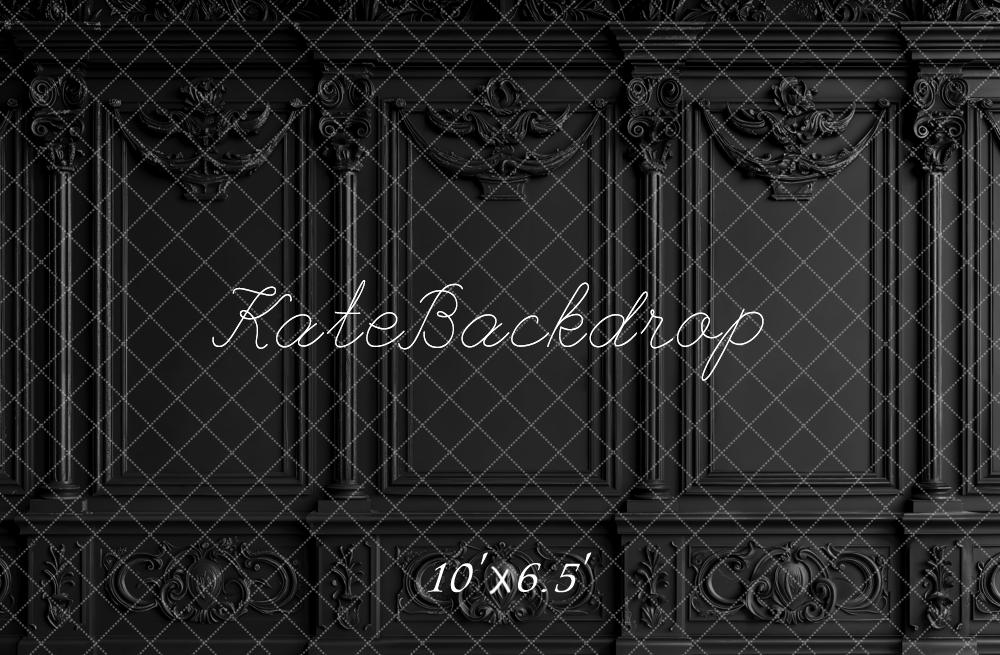 Kate Noir Mur Rétro Floral Portrait Toile de fond conçue par Chain Photographie - Kate Backdrop FR