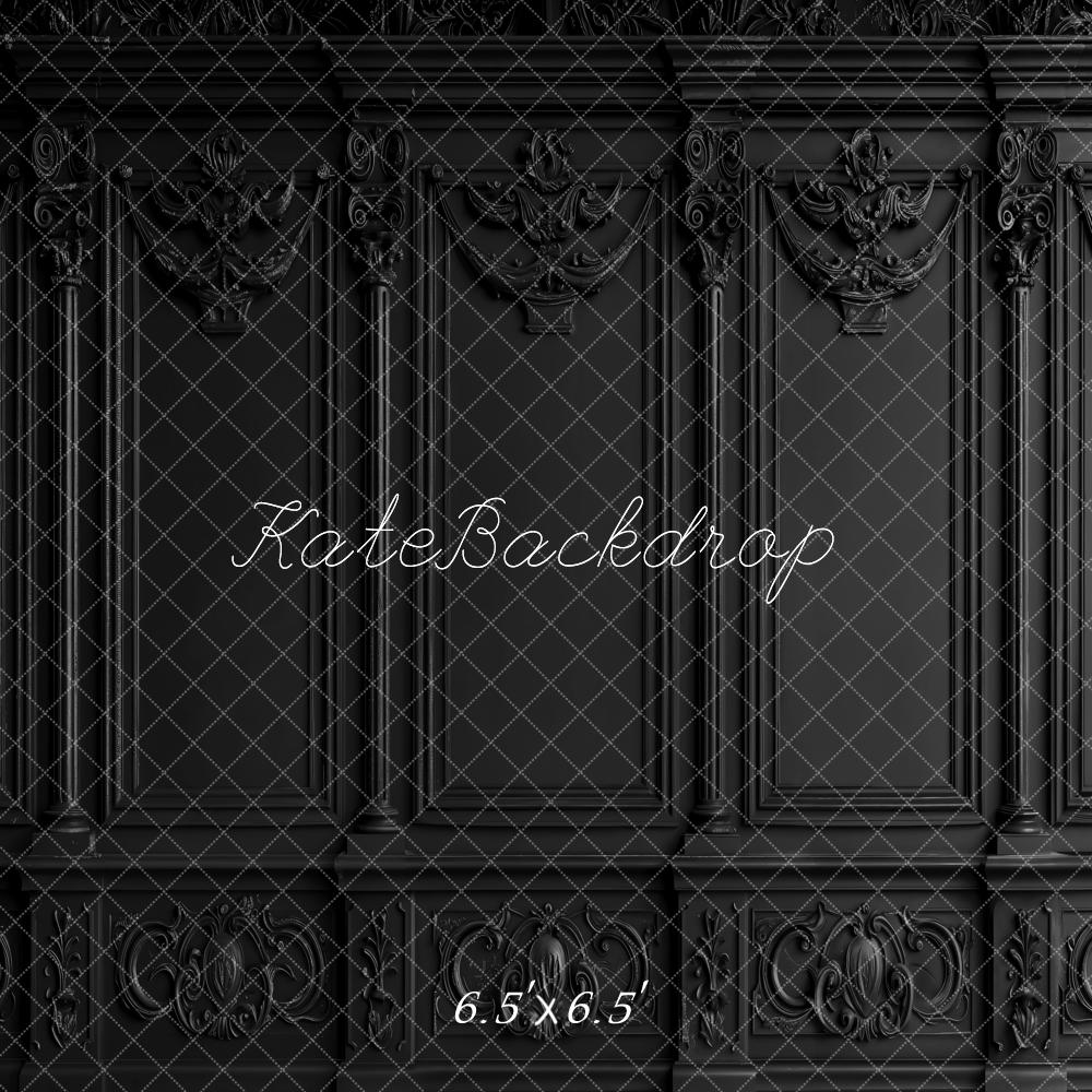 Kate Noir Mur Rétro Floral Portrait Toile de fond conçue par Chain Photographie - Kate Backdrop FR