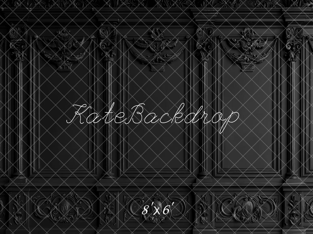 Kate Noir Mur Rétro Floral Portrait Toile de fond conçue par Chain Photographie - Kate Backdrop FR