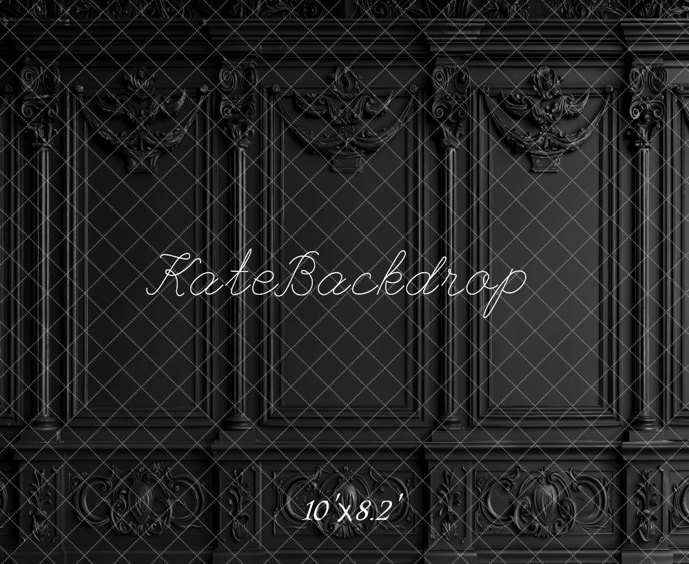 Kate Noir Mur Rétro Floral Portrait Toile de fond conçue par Chain Photographie - Kate Backdrop FR