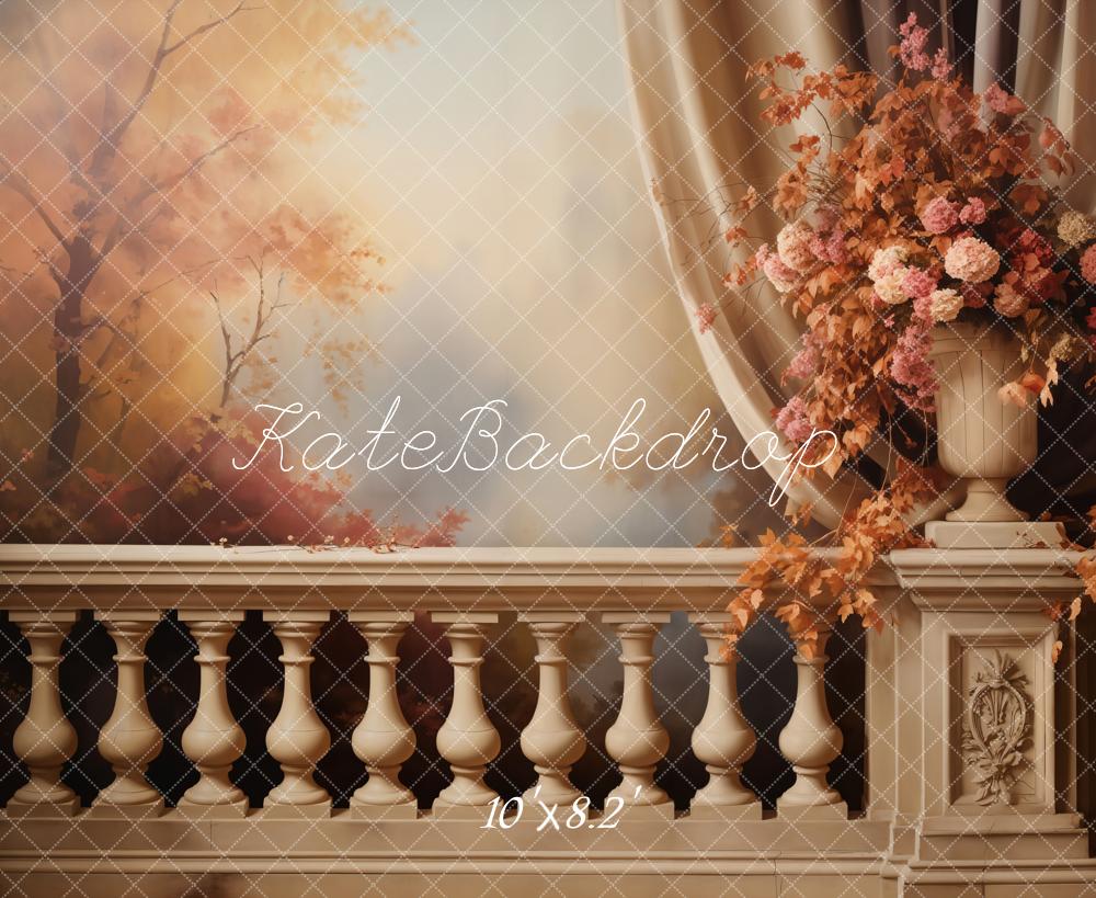 Kate Automne Beaux-Arts Floral Balcon Peinture Toile de fond conçue par Emetselch - Kate Backdrop FR