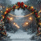 Kate Hiver Noël Arche Rue Neige Bokeh Toile de fond conçue par Emetselch - Kate Backdrop FR
