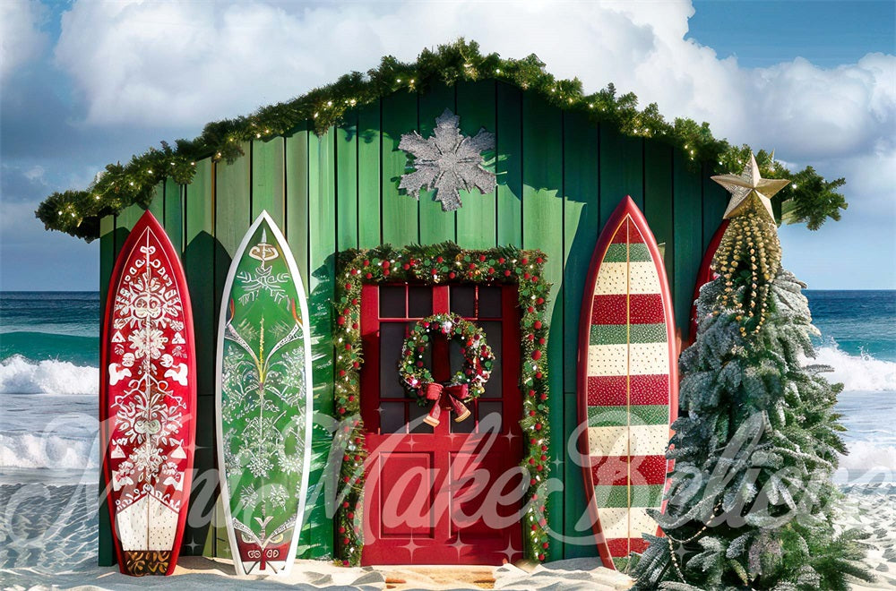 Kate Noël Plage Mer Magasin Planches de surf Toile de fond conçue par Mini MakeBelieve - Kate Backdrop FR