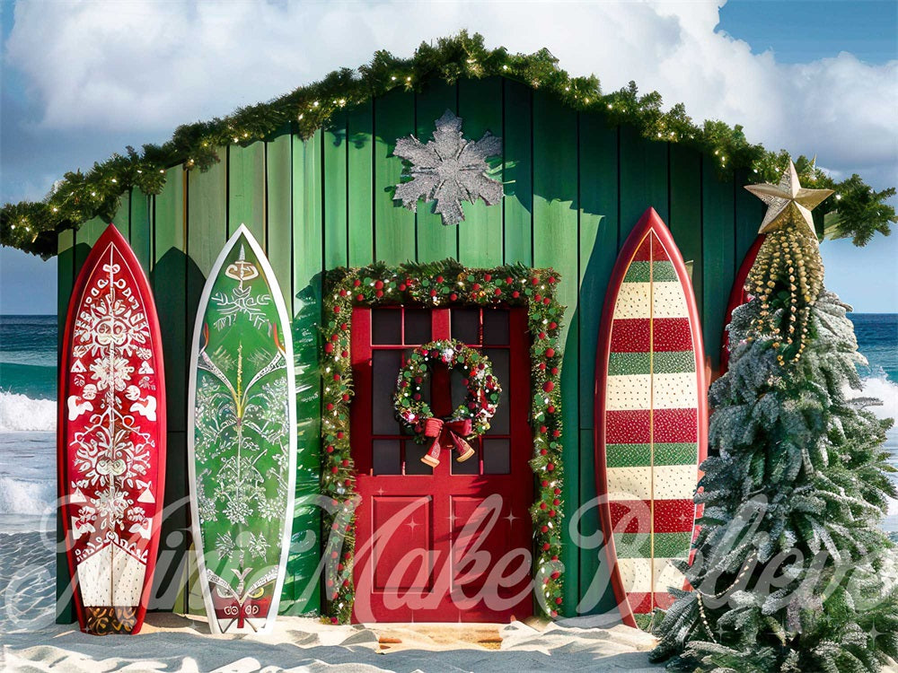 Kate Noël Plage Mer Magasin Planches de surf Toile de fond conçue par Mini MakeBelieve - Kate Backdrop FR