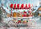 Kate Noël Ville Pain d'épice Chariot à bonbons Toile de fond conçue par Mini MakeBelieve - Kate Backdrop FR