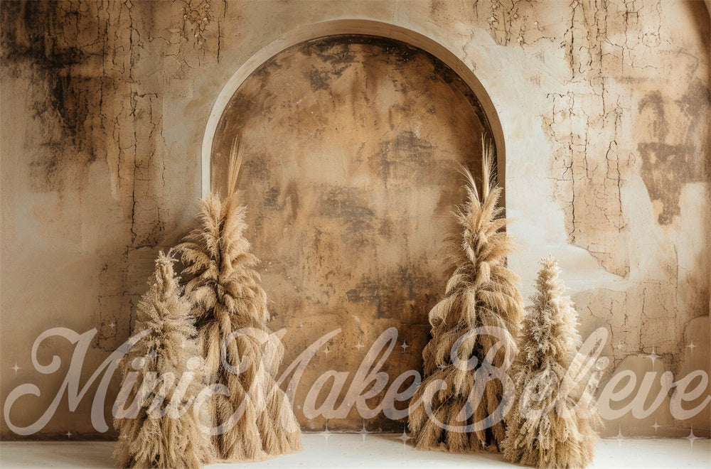 Kate Boho Beige Mur brisé Arche Noël Toile de fond conçue par Mini MakeBelieve - Kate Backdrop FR
