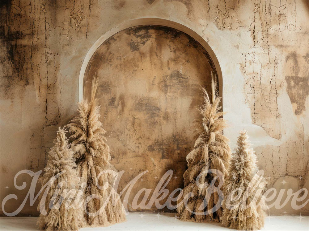 Kate Boho Beige Mur brisé Arche Noël Toile de fond conçue par Mini MakeBelieve - Kate Backdrop FR