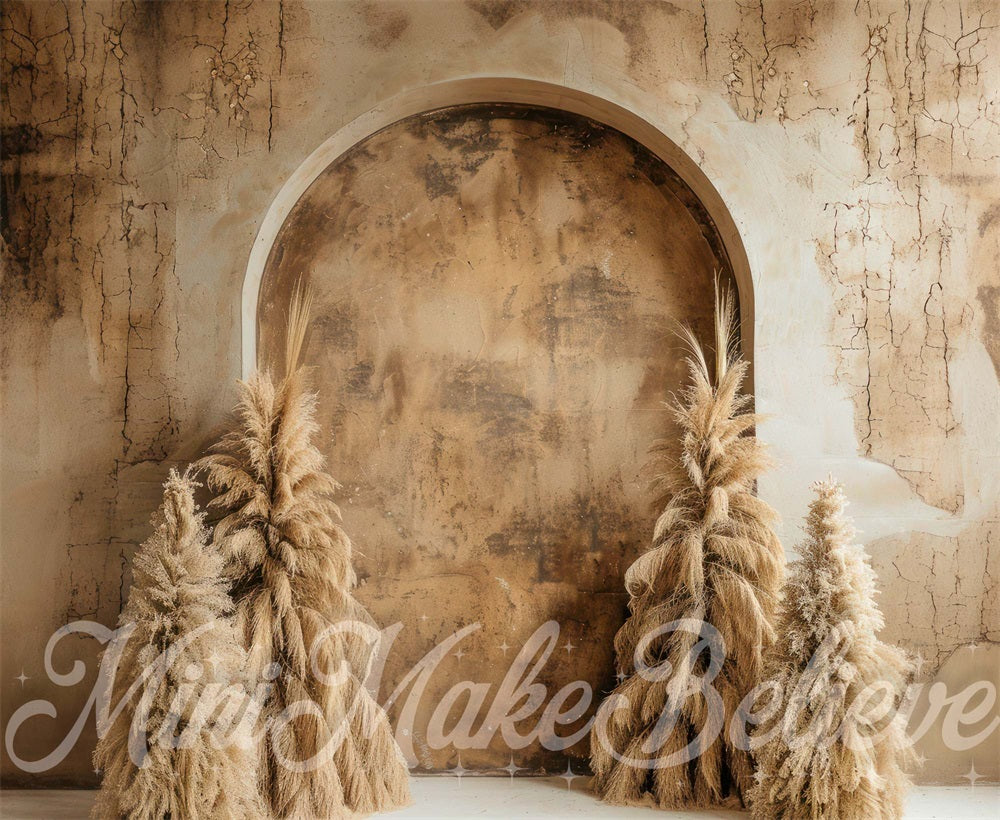 Kate Boho Beige Mur brisé Arche Noël Toile de fond conçue par Mini MakeBelieve - Kate Backdrop FR