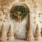 Kate Boho Beige Arche Sapin de Noël Couronne Toile de fond conçue par Mini MakeBelieve - Kate Backdrop FR