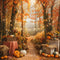 Kate Halloween Forêt d'érables Citrouille Chemin Toile de fond conçue par Emetselch - Kate Backdrop FR