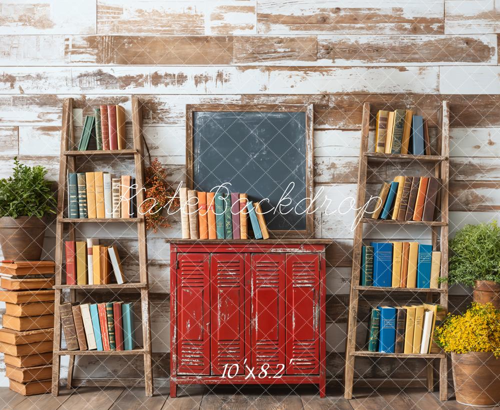 Kate Retour à l'école Étagère à livres Casier Toile de fond conçue par Emetselch - Kate Backdrop FR