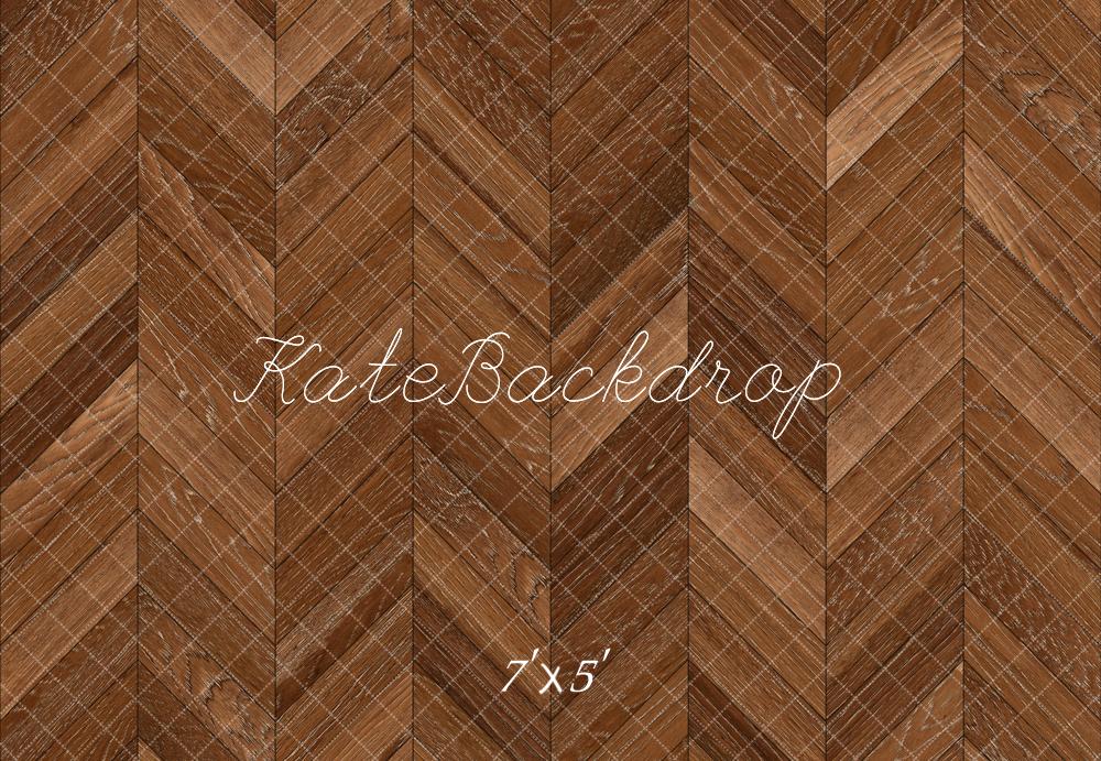 Kate Brun Parquet à chevrons Bois Sol Toile de fond conçue par Kate Image - Kate Backdrop FR