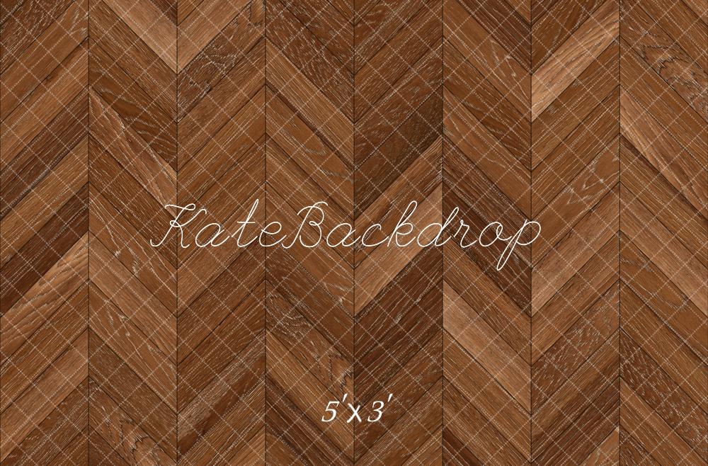 Kate Brun Parquet à chevrons Bois Sol Toile de fond conçue par Kate Image - Kate Backdrop FR