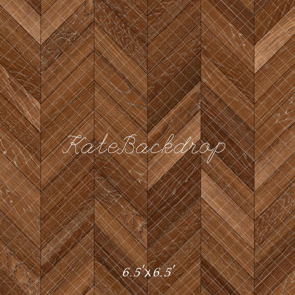 Kate Brun Parquet à chevrons Bois Sol Toile de fond conçue par Kate Image - Kate Backdrop FR
