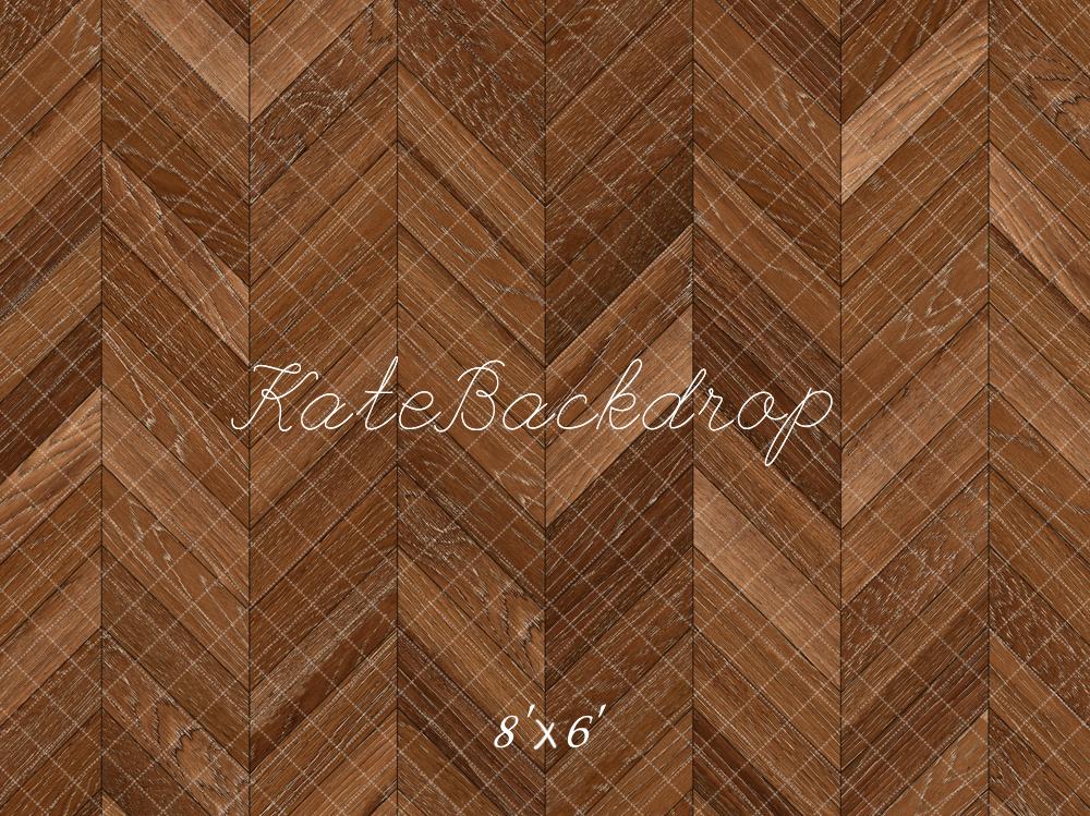 Kate Brun Parquet à chevrons Bois Sol Toile de fond conçue par Kate Image - Kate Backdrop FR