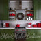 Kate Noël Moderne Cuisine verte Mur Blanc Toile de fond conçue par Mini MakeBelieve - Kate Backdrop FR