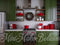Kate Noël Moderne Cuisine verte Mur Blanc Toile de fond conçue par Mini MakeBelieve - Kate Backdrop FR