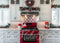 Kate Noël Cuisine blanche Moderne Four rouge Toile de fond conçue par Mini MakeBelieve - Kate Backdrop FR