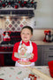 Kate Noël Cuisine blanche Moderne Four rouge Toile de fond conçue par Mini MakeBelieve - Kate Backdrop FR