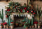 Kate Cactus Noël Cheminée Décors Toile de fond conçue par Patty Robert - Kate Backdrop FR