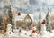 Kate Noël Bonhommes de neige Maison Toile de fond conçue par Patty Robert - Kate Backdrop FR