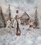 Kate Noël Bonhommes de neige Maison Toile de fond conçue par Patty Robert - Kate Backdrop FR