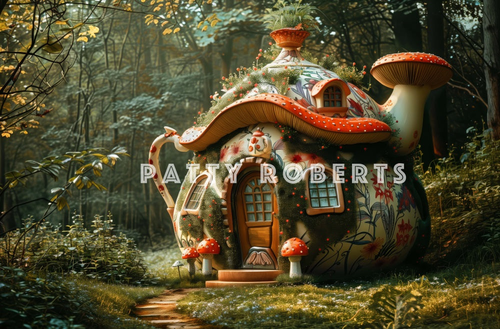 Kate Théière Maison Forêt Magique Toile de fond conçue par Patty Robert - Kate Backdrop FR