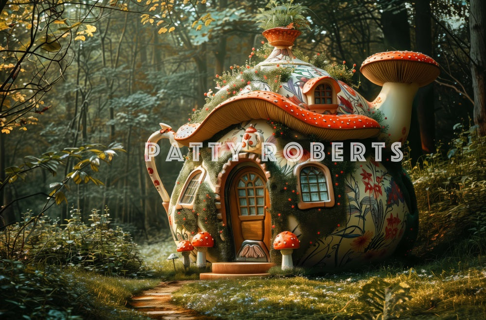 Kate Théière Maison Forêt Magique Toile de fond conçue par Patty Robert - Kate Backdrop FR