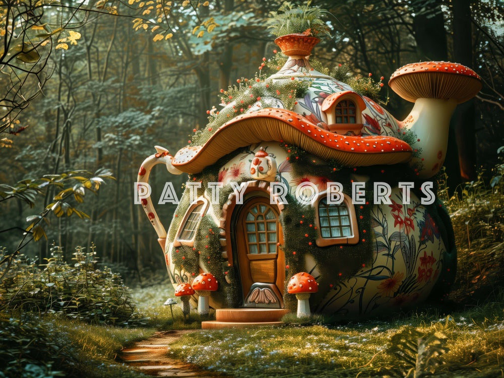 Kate Théière Maison Forêt Magique Toile de fond conçue par Patty Robert - Kate Backdrop FR