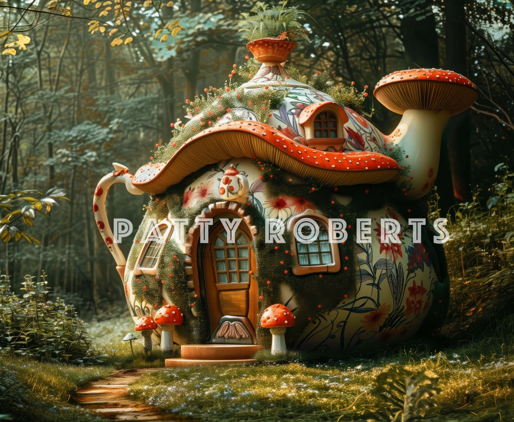 Kate Théière Maison Forêt Magique Toile de fond conçue par Patty Robert - Kate Backdrop FR