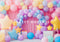 Kate Ballons & Étoiles Vibrant Anniversaire Toile de fond conçue par Patty Robert - Kate Backdrop FR