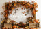 Kate Arche en bois Citrouilles Automne Érable Toile de fond conçue par Patty Robert - Kate Backdrop FR