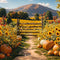 Kate Automne Tournesol Champ Citrouilles Ferme Toile de fond conçue par Emetselch - Kate Backdrop FR