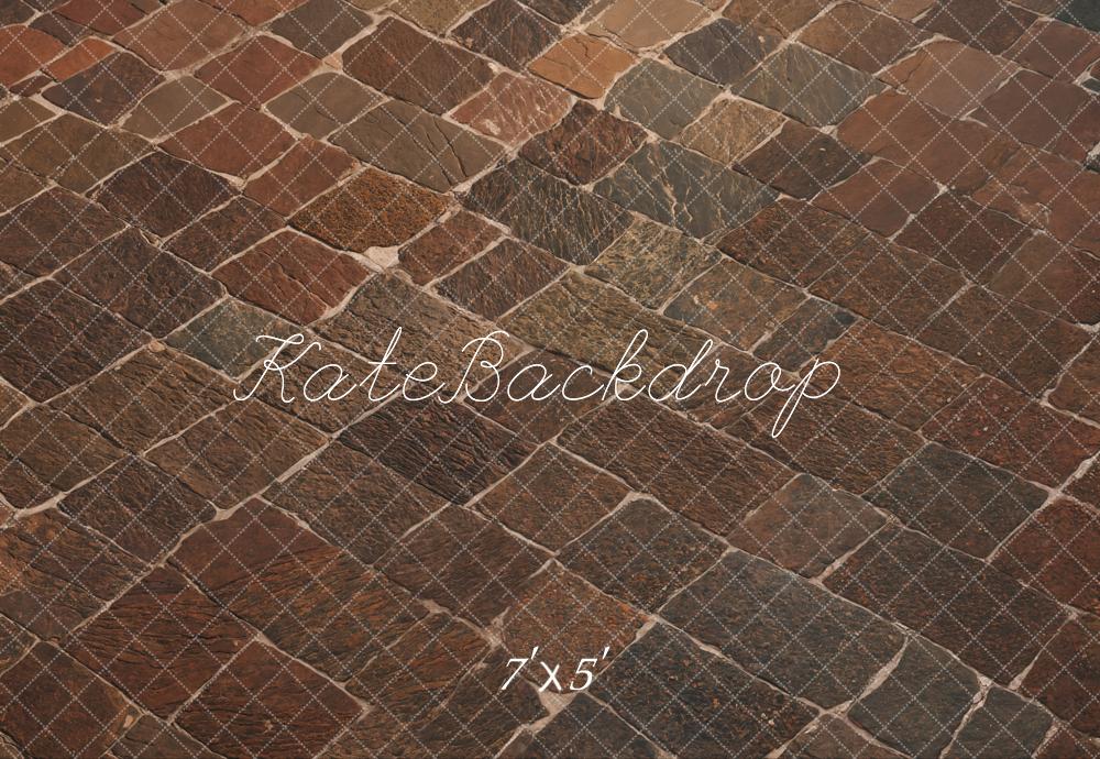 Kate Marron foncé Route de briques Sol Toile de fond conçue par Kate Image - Kate Backdrop FR