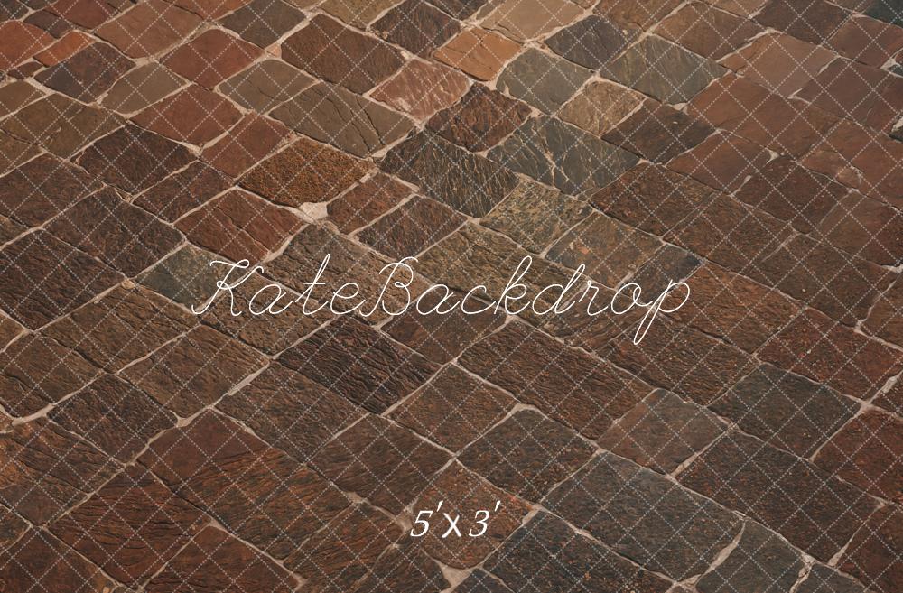 Kate Marron foncé Route de briques Sol Toile de fond conçue par Kate Image - Kate Backdrop FR