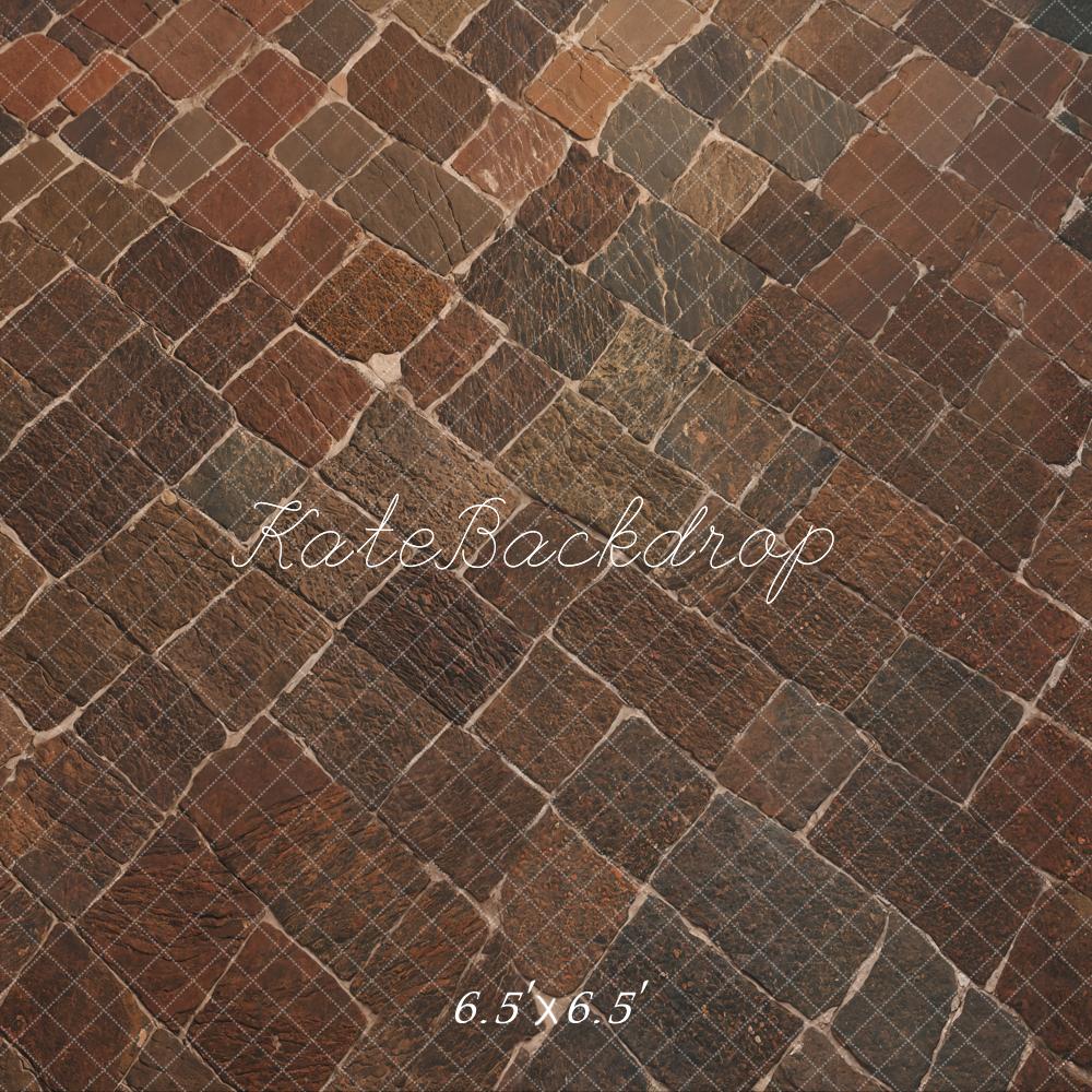 Kate Marron foncé Route de briques Sol Toile de fond conçue par Kate Image - Kate Backdrop FR