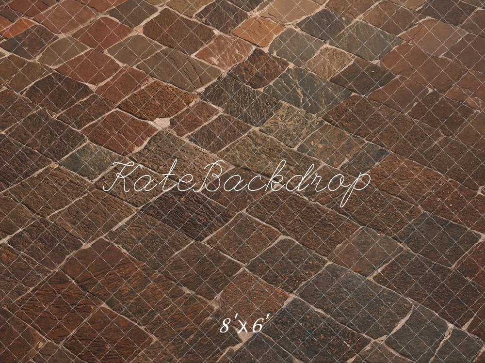 Kate Marron foncé Route de briques Sol Toile de fond conçue par Kate Image - Kate Backdrop FR