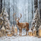 Kate Hiver Forêt Arbre de Noël Wapiti Toile de fond conçue par Emetselch - Kate Backdrop FR