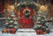 Kate Hiver Noël Porte Neige Cabane en bois Toile de fond conçue par Chain Photographie - Kate Backdrop FR