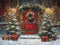 Kate Hiver Noël Porte Neige Cabane en bois Toile de fond conçue par Chain Photographie - Kate Backdrop FR