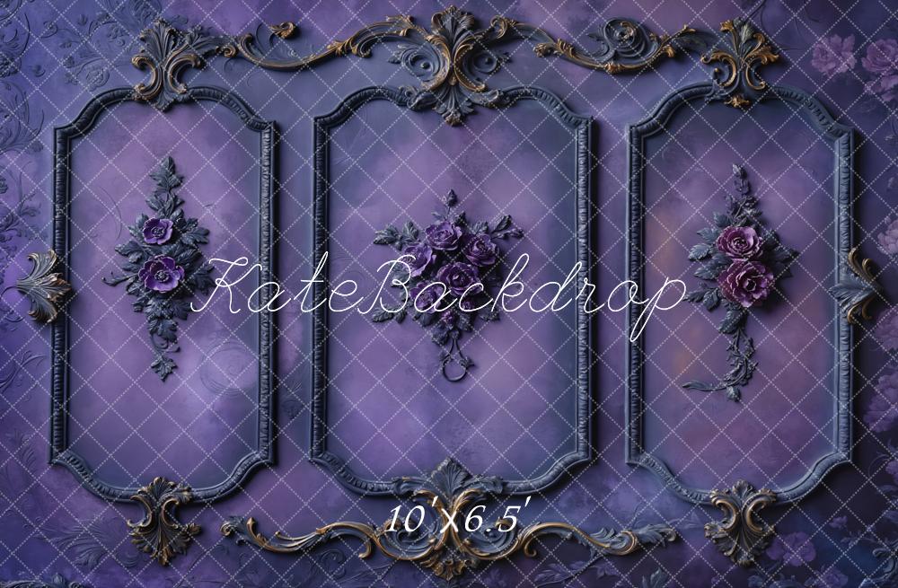 Kate Halloween Violet Mur Rétro Portrait Toile de fond conçue par Chain Photographie - Kate Backdrop FR