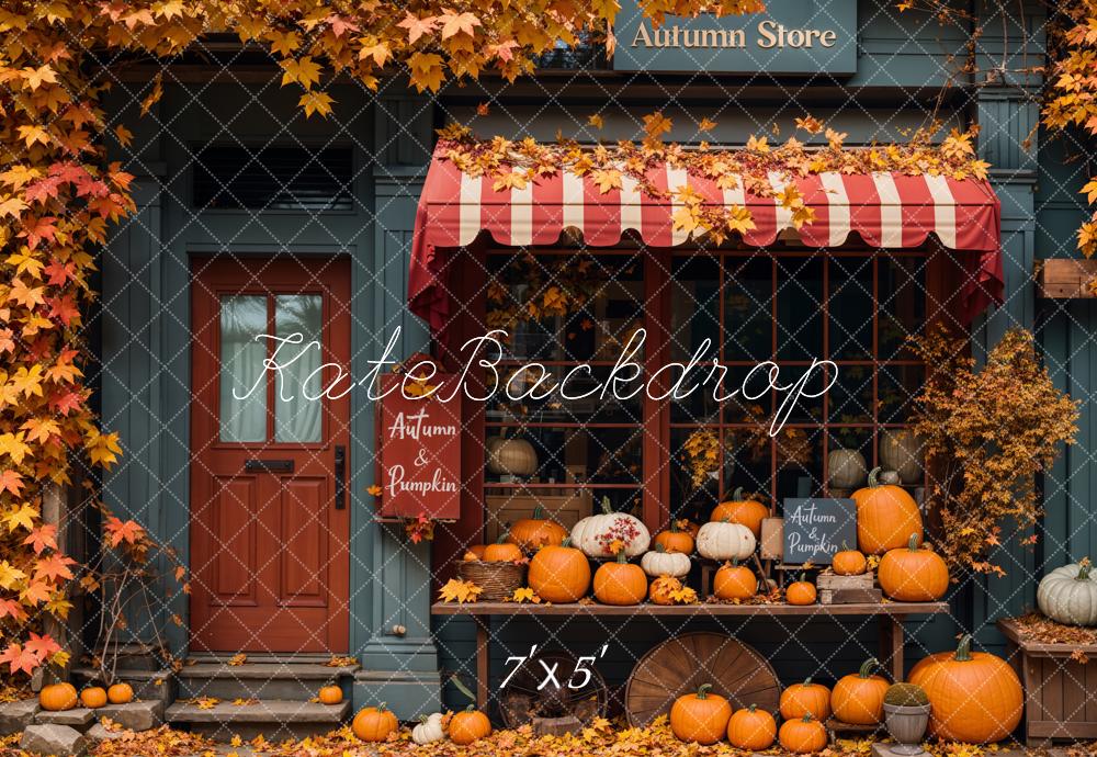 Kate Automne Magasin Feuille d'érable Citrouille Toile de fond conçue par Emetselch - Kate Backdrop FR