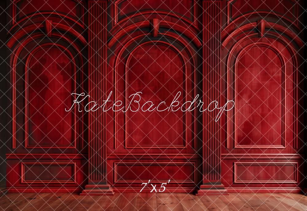 Kate Rouge foncé Mur Rétro Arche Classique Toile de fond conçue par Chain Photographie - Kate Backdrop FR