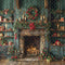 Kate Noël Vert Armoires Rétro Cheminée Cadeau Toile de fond conçue par Emetselch - Kate Backdrop FR