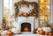 Kate Automne Cheminée Blanc Feuilles d'érable Toile de fond conçue par Emetselch - Kate Backdrop FR
