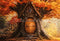 Kate Automne Feuilles d'érable Cabane Forêt Toile de fond conçue par Emetselch - Kate Backdrop FR