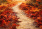 Kate Automne Rouge Feuilles d'érable Chemin Sol Toile de fond conçue par Kate Image - Kate Backdrop FR