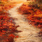 Kate Automne Rouge Feuilles d'érable Chemin Sol Toile de fond conçue par Kate Image - Kate Backdrop FR