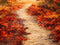 Kate Automne Rouge Feuilles d'érable Chemin Sol Toile de fond conçue par Kate Image - Kate Backdrop FR